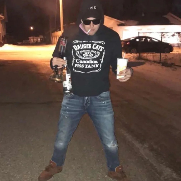 DANGER Cats hoodie size 2XL - Picture 2 of 7